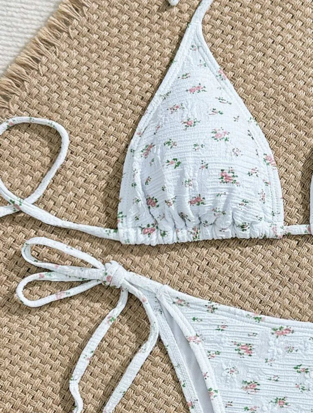 sexy floral print halter bikinis sets biquini micor string tie swimsuit Swimwear Biquini conjunto de bikini tankini beachwear
