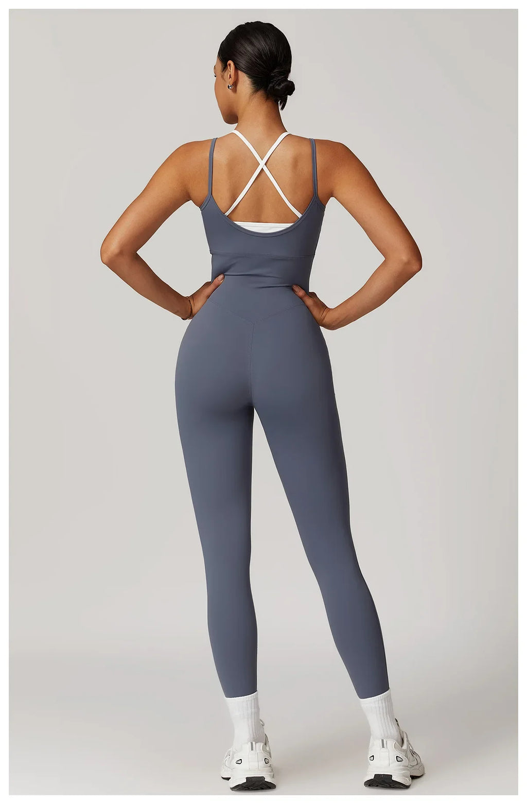 Yoga Jumpsuit Fake two color contrast halter sport jumps Women Push Up Gym Fitness Overalls Sport Outfit Sportswear Clothes 8843