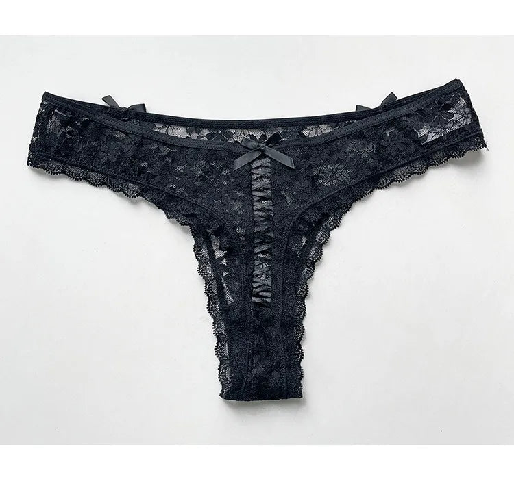 Lace G String Thin Sexy Girls Panties Seamless Women Briefs Thong Hollow Out Underwear Transparent Female Low Waist Lingerie