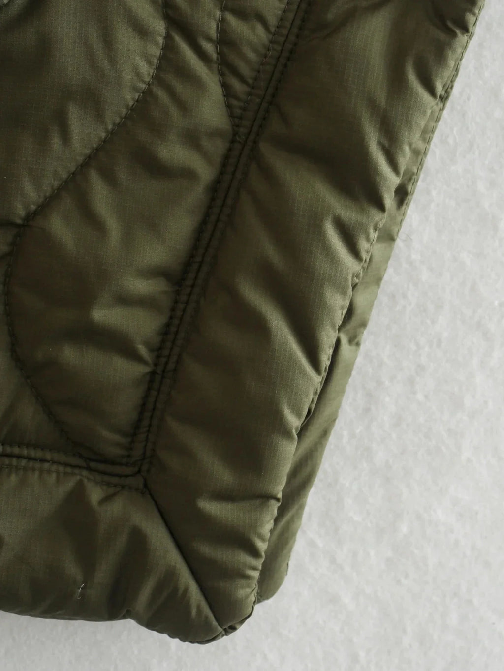 Quilted Argyle Coat Cape Rainproof Jacket Women Winter Jacket Army Green Casual Padded Loose Parkas Oversize Turtleneck Coat