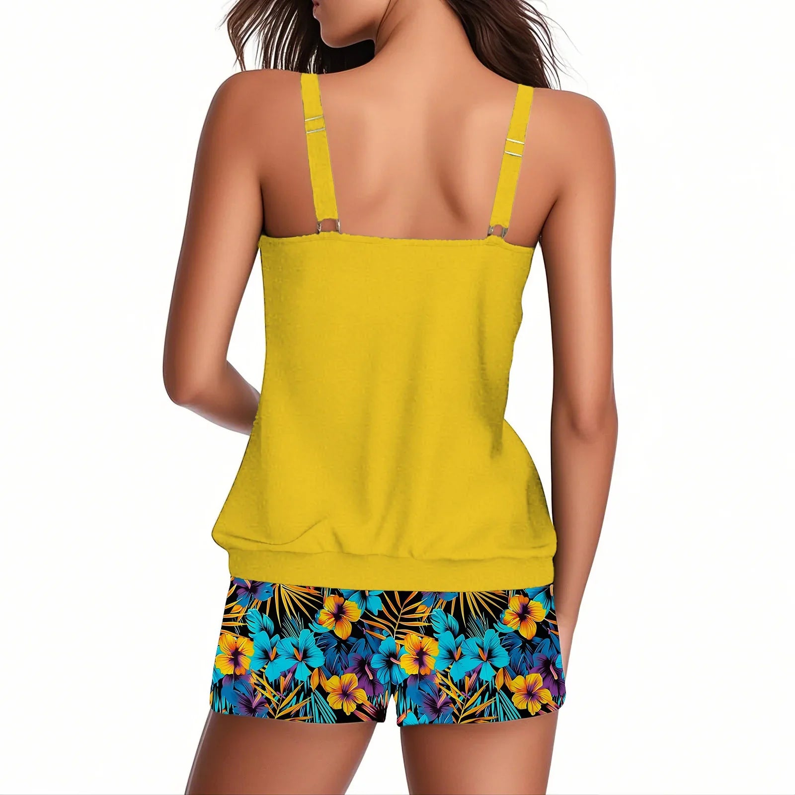 2026 Pinted Floral Tankini Two Pieces Swimsuit Women Vintage Swimwear Female Bathers Bathing Swimming Swim Suit Beachwear