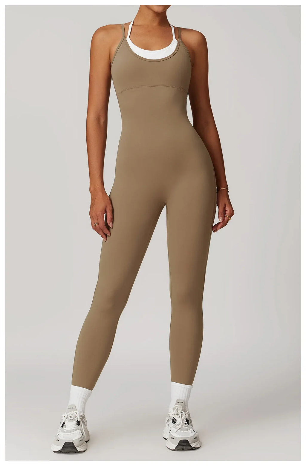 Yoga Jumpsuit Fake two color contrast halter sport jumps Women Push Up Gym Fitness Overalls Sport Outfit Sportswear Clothes 8843