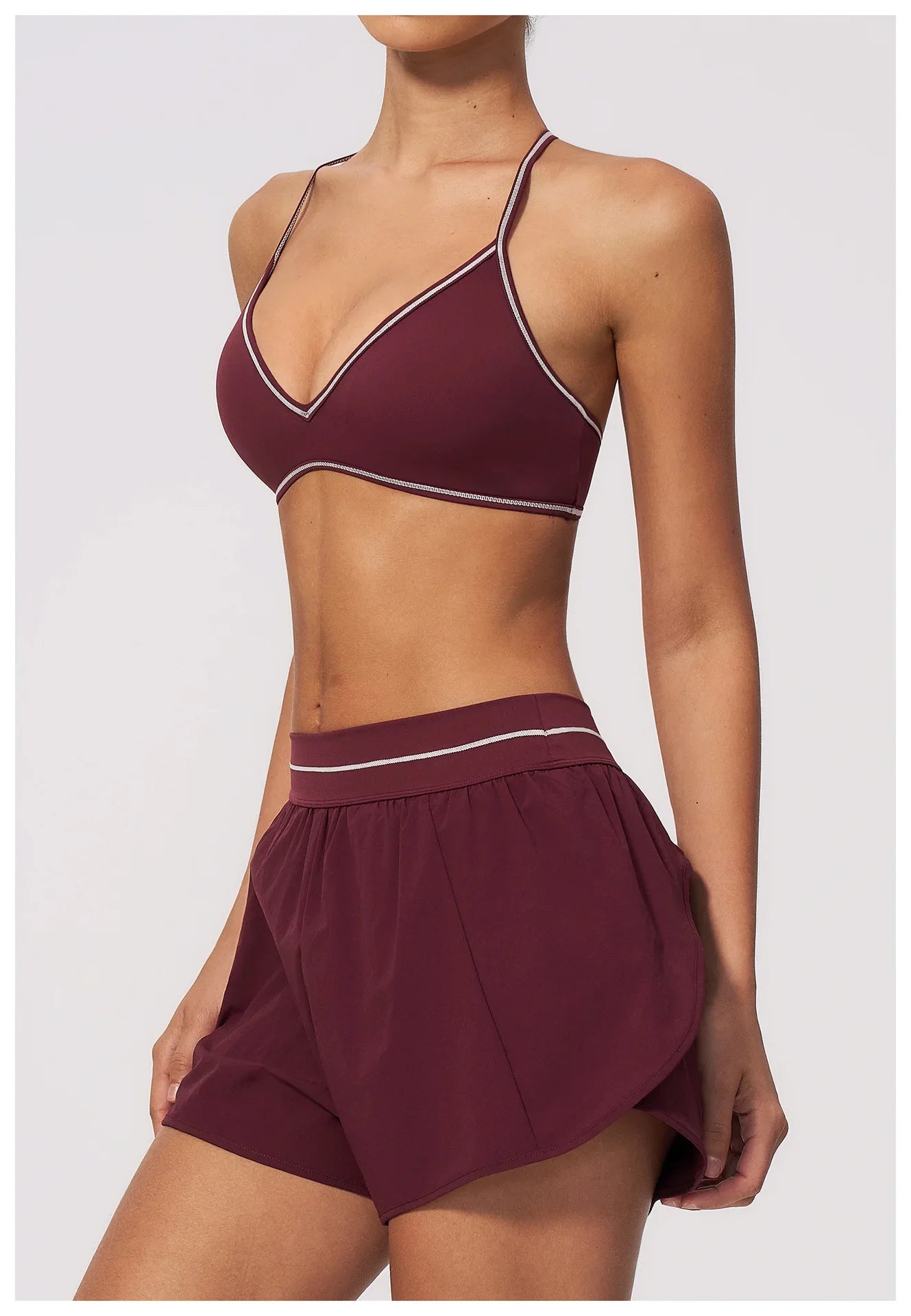 New Brushed Sports Shorts Women High Waist Fake Two Pieces of Anti Glare Shorts Leggings Casual Loose Pocket Fitness Sportwear