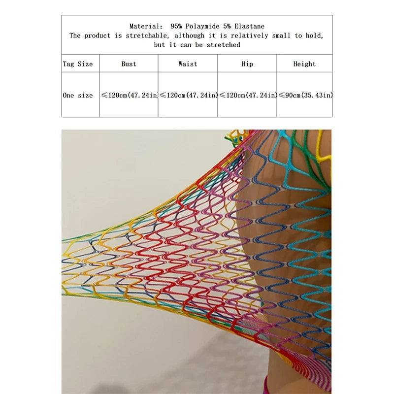 1 Set Sexy Women Fishnet Cover Ups Hollow Out Bodycon Women's Swimwear See through Tassel Dress without Bikini Beachwear