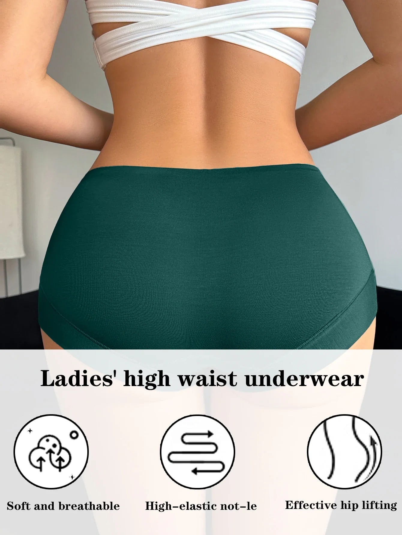 7Pcs/Set Solid Women Seamless Panties High Elastic Basic Boyshort Daily Comfort Female Underwear