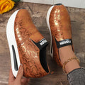 Snake Print Pu Leather Sneakers Women Autumn Winter Low Top Platform Sports Shoes Woman Slip On Lightweight Casual Shoes Mujer