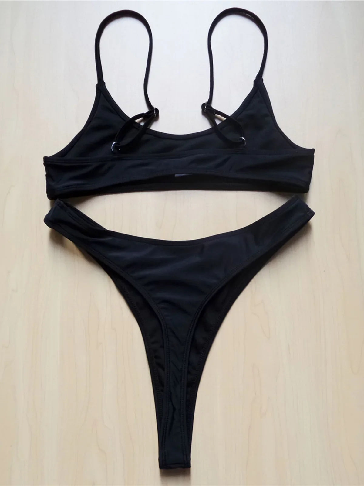 Sexy Black Tiny High Cut Leg Thong Bikini Female Swimsuit Women Swimwear Two-Pieces Bikini Set Bather Bathing Suit Swim V517C
