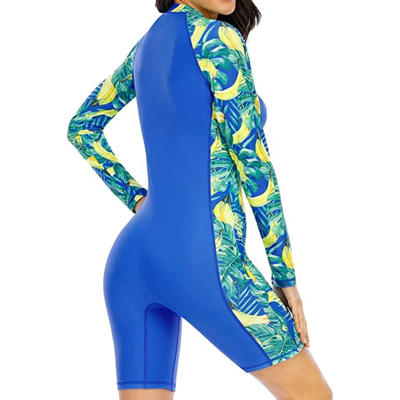 Women's Long Sleeve Rashguard Swimsuit One Piece pro Sports 2025 Femme Swimwear Boyleg Knee-Length Surf Beach Wear Bathing Suit