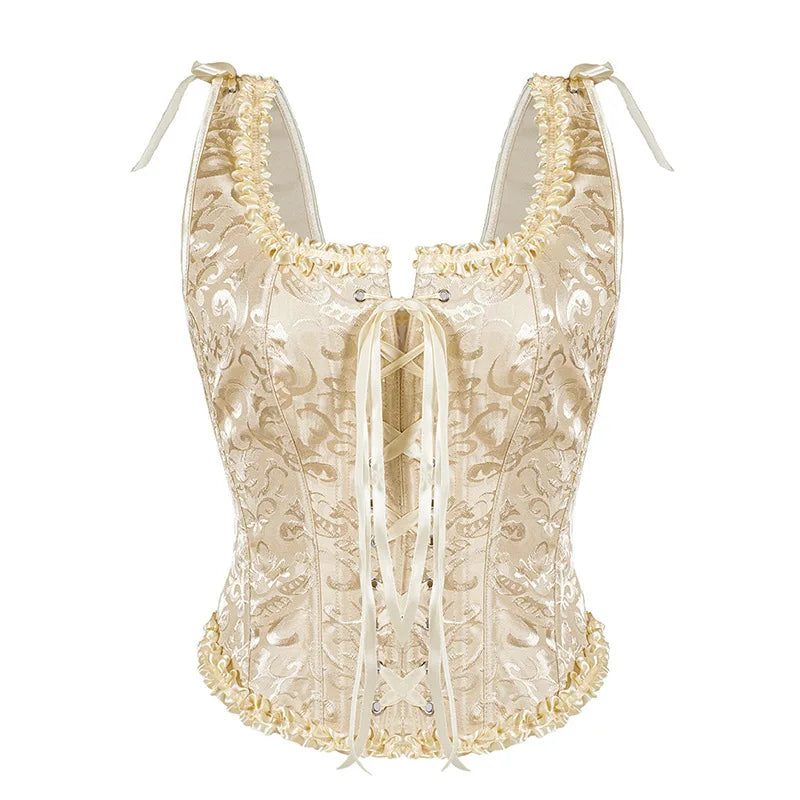Elegant Corset With Lace Straps Bridal Gown Corset Sexy Lace Slim Top Hollow Out Pure Desire Charming Top Fashion Beautiful ZD8Z