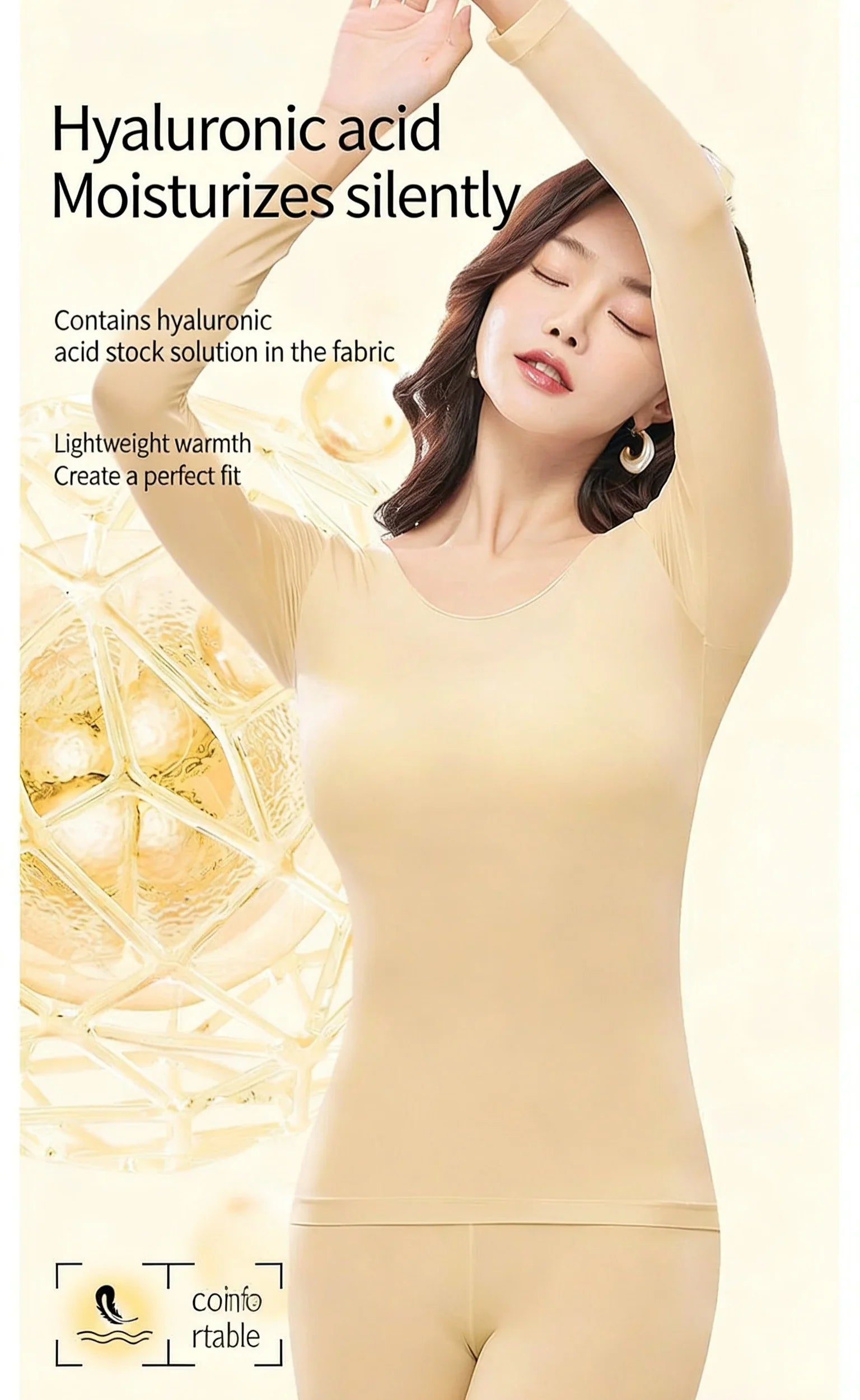 Spring & Autumn Skin-Friendly Top Set Ultra-Thin Seamless Nude Feel High Stretch Long Sleeve Thermal Underwear Women's Base Laye