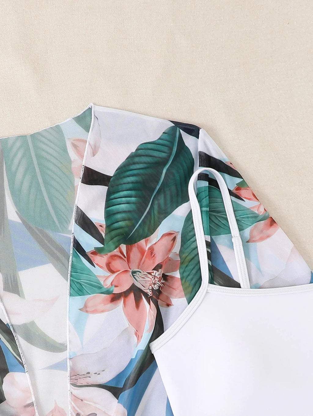 3 Pieces High Waist Bikinis 2026 Women Printed Swimwear Female Bandeau Swimsuit With Kimono Bathers Swimming Bathing Swim Suit