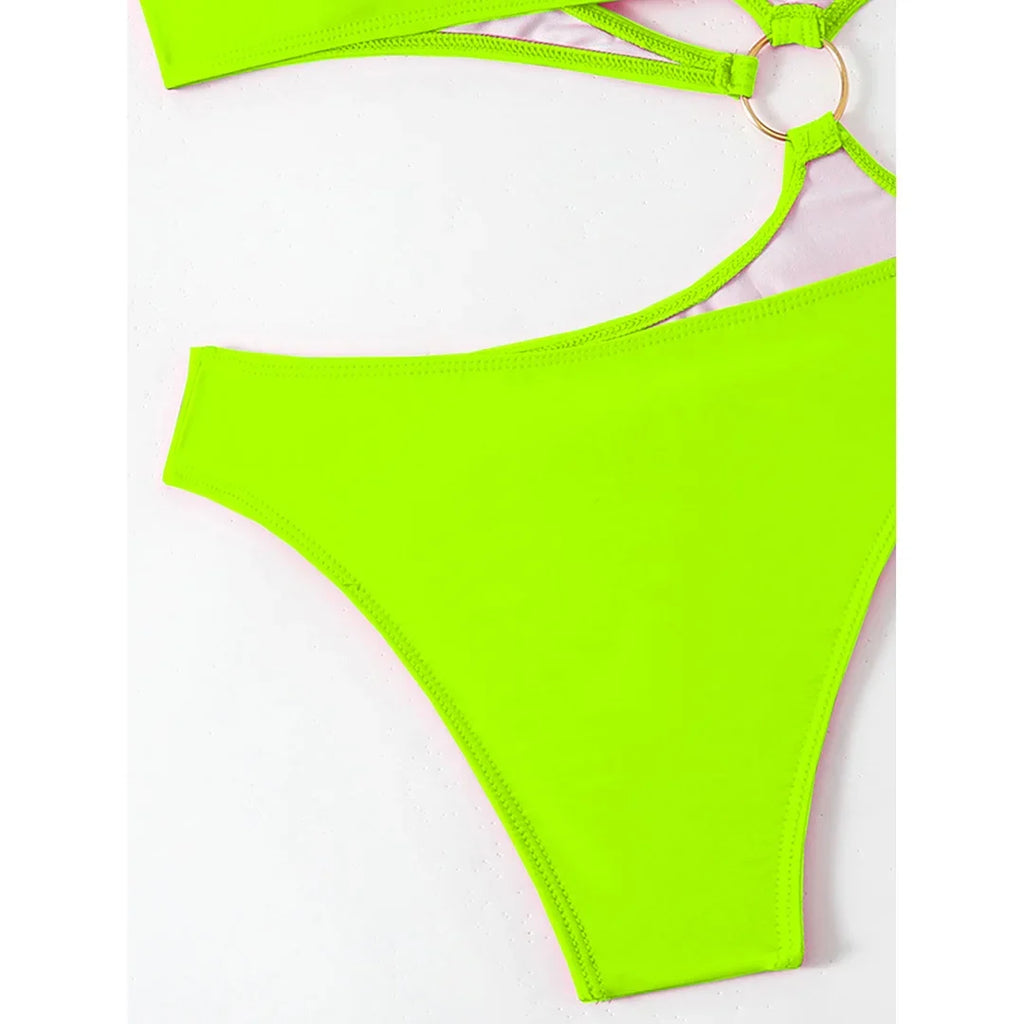 2026 Sexy Halter Asymmetric One Shoulder One Piece Swimsuit Women Swimwear Female Bather Bathing Suit Swim Lady Monokini V2660