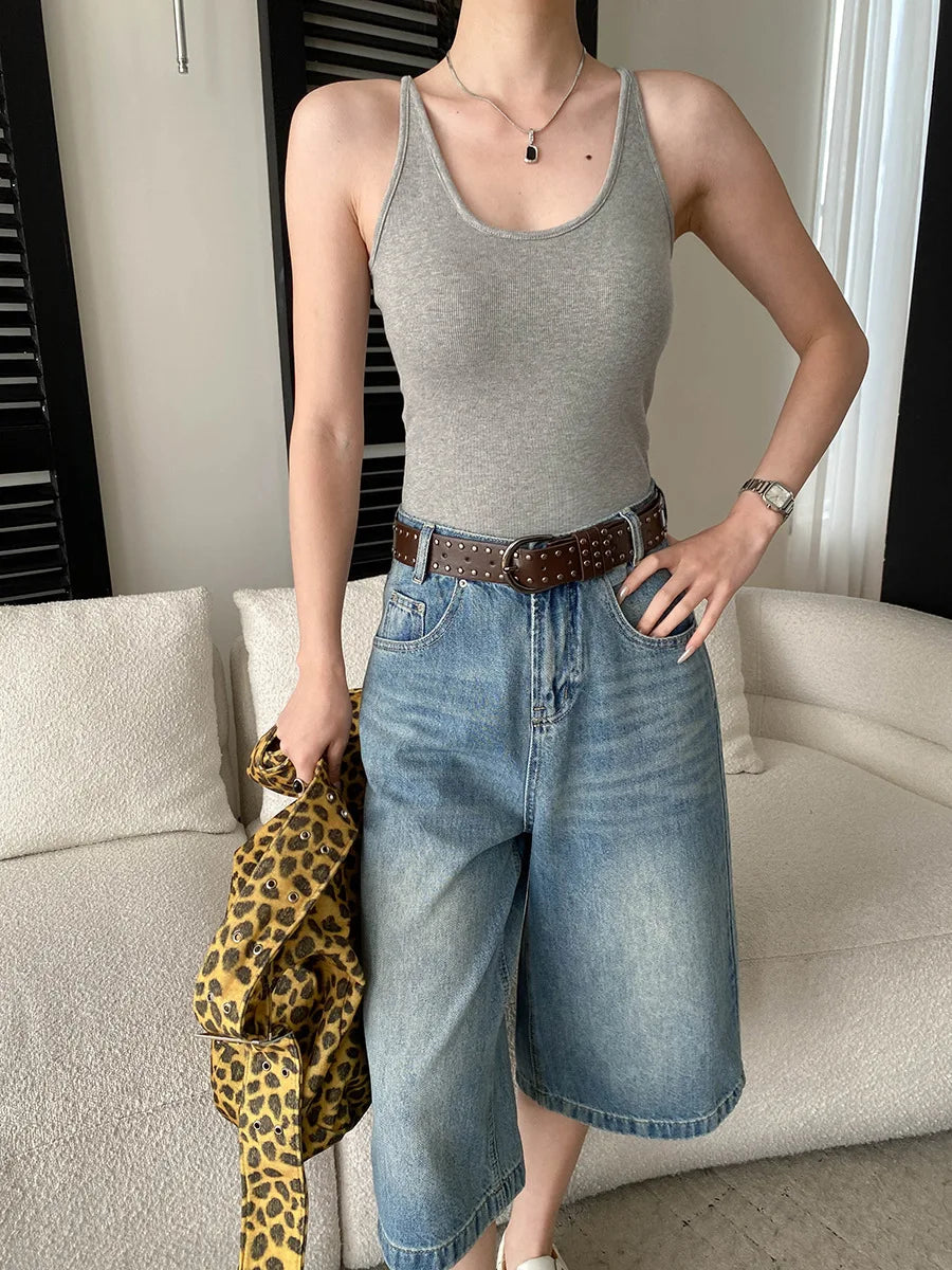 Sports vest U-neck slim fit camisole bottoming T-shirt