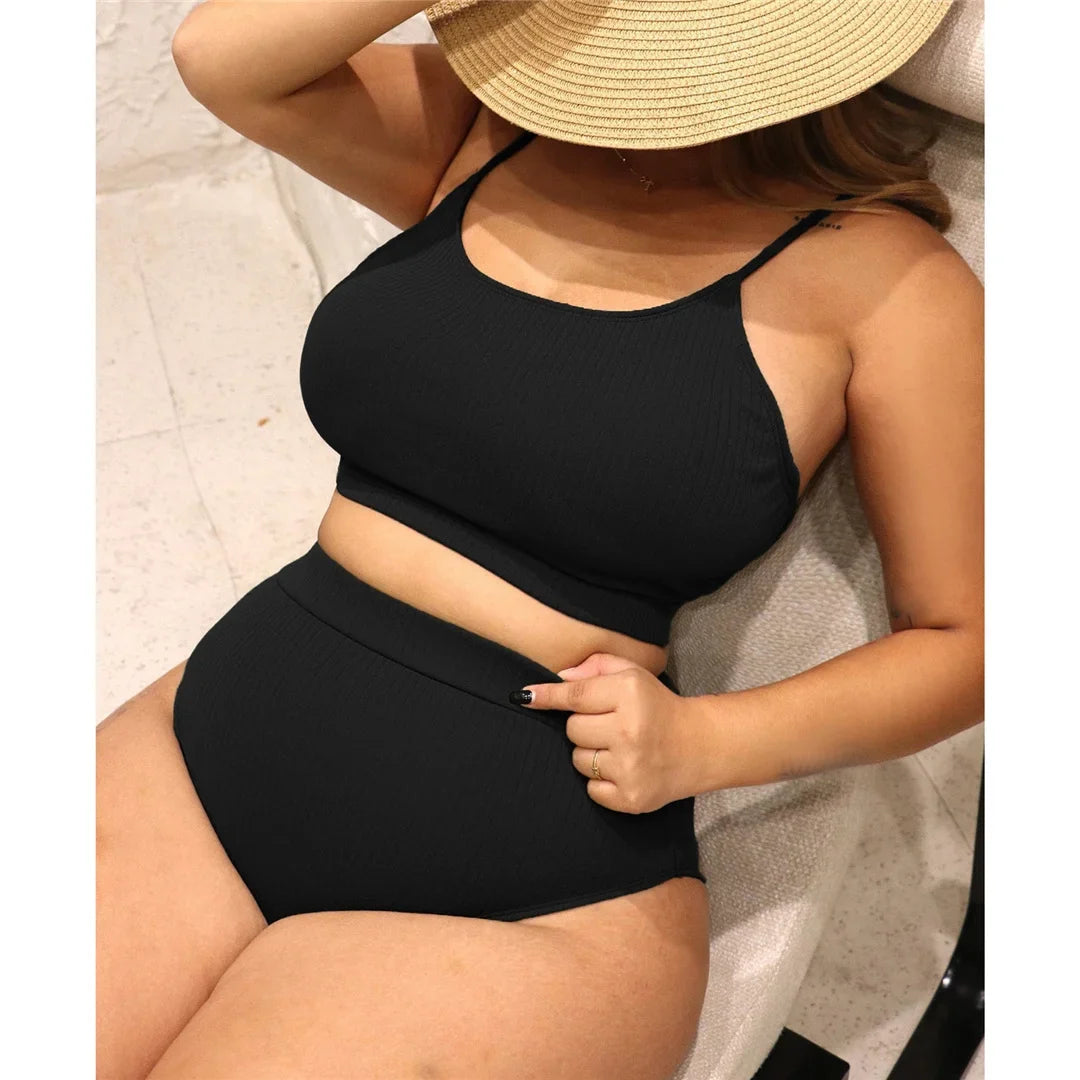 0XL - 4XL 7 Colors Bikini Plus Size Large Size Swimwear Women Swimsuit Female Two-Pieces Bikini Set Bather Bathing Suit V3774B