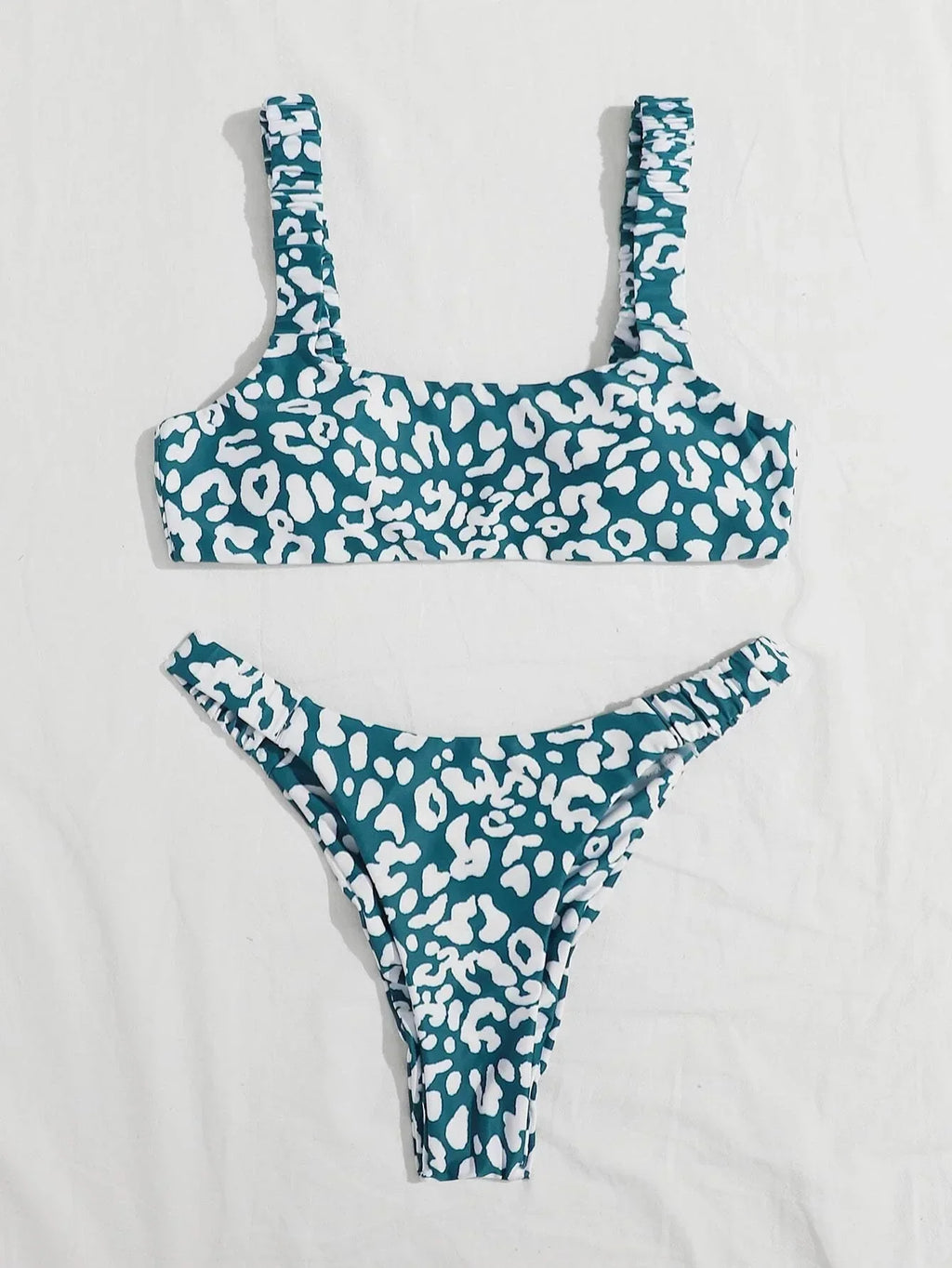 Sexy Micro Bikini Women Orange Leopard Print Push Up Padded Thong Swimsuit Female Cut Out Bathing Suit Swimwear Biquini
