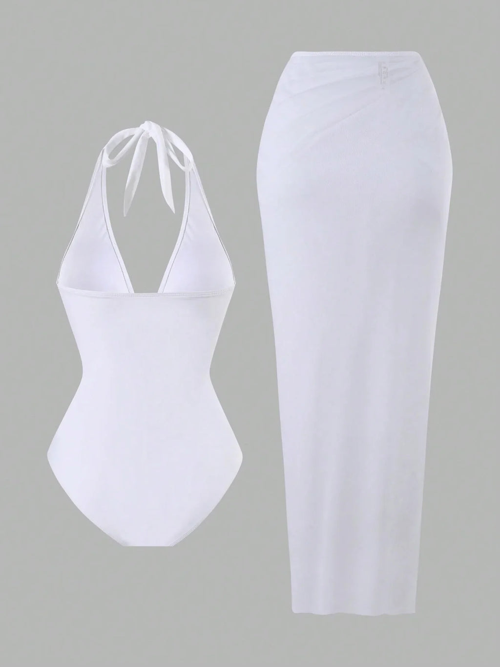 Vintage Black White Long Skirt Swimwear Sets Women Deep V Neck Starfish Hollow Out Bathing Suit Holiday One Piece Swimsuit 2026