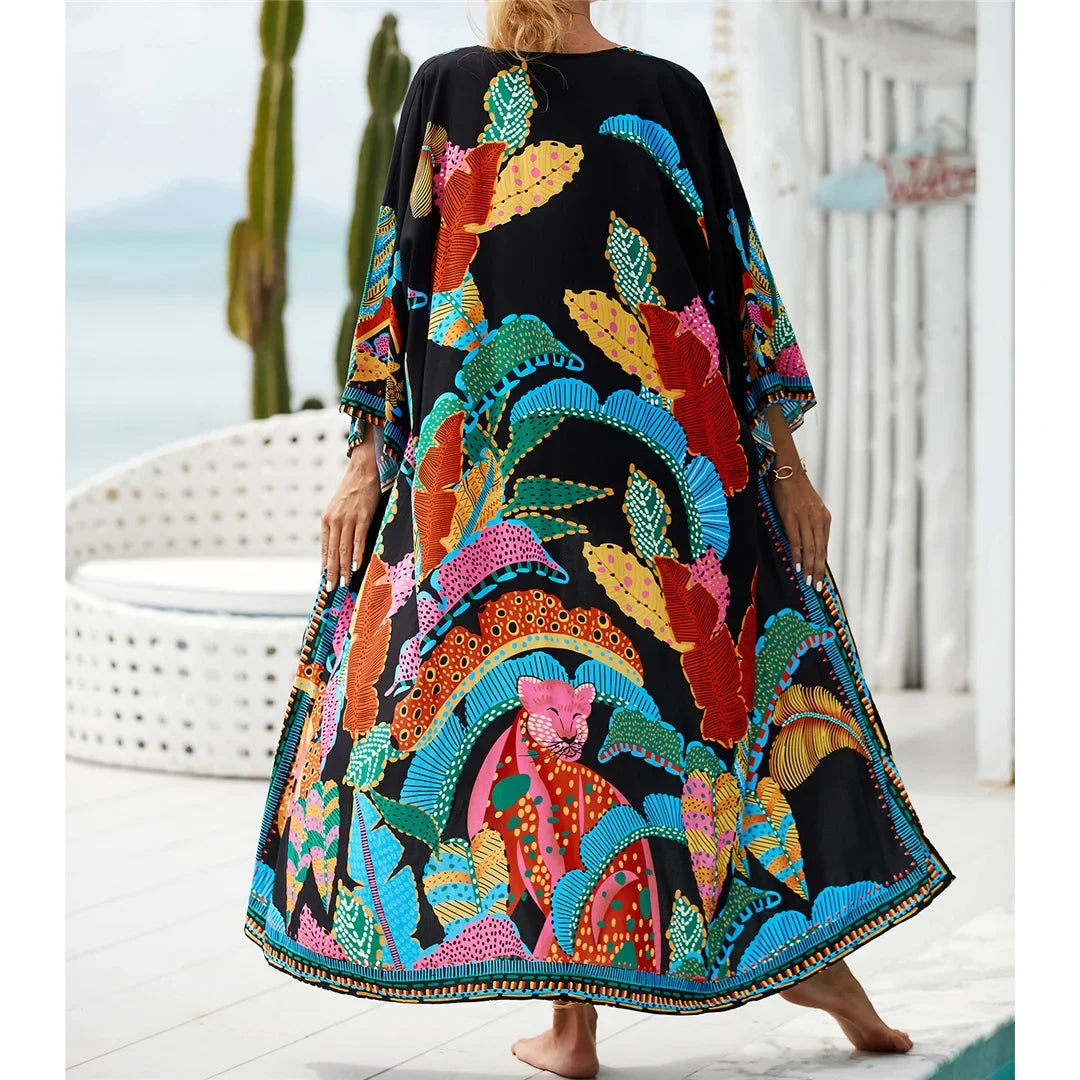 13 Colors Printed With Belt Crochet Knitted Tunic Beach Cover Up Cover-ups Beach Dress Beach Wear Beachwear Female Women K7201