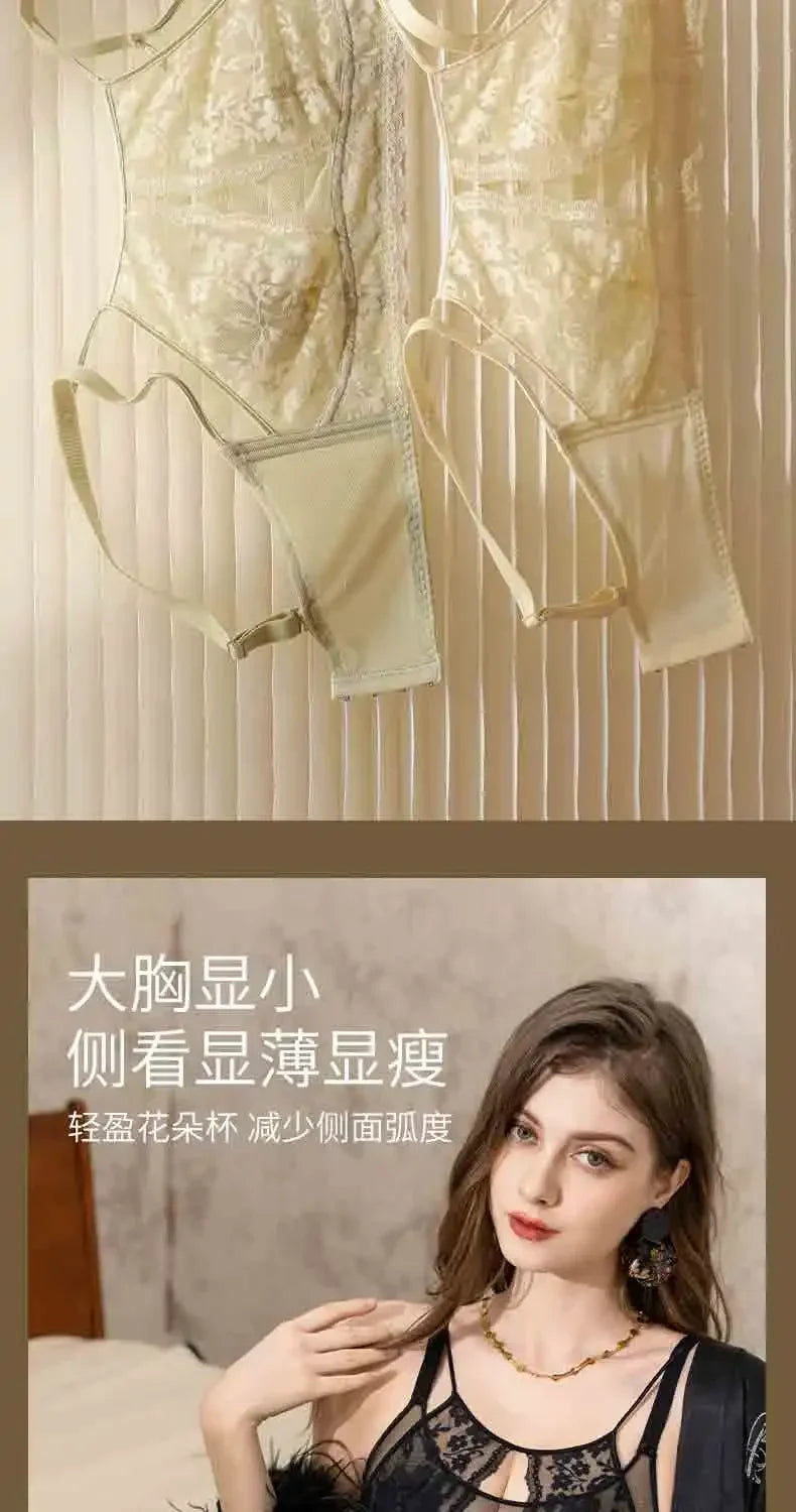 MOYISU Grande Taille Ultra Thin Bra Sheer Lingerie High Bust Anti Sagging Support Push Up Sexy Summer Bralette Large Cup Women