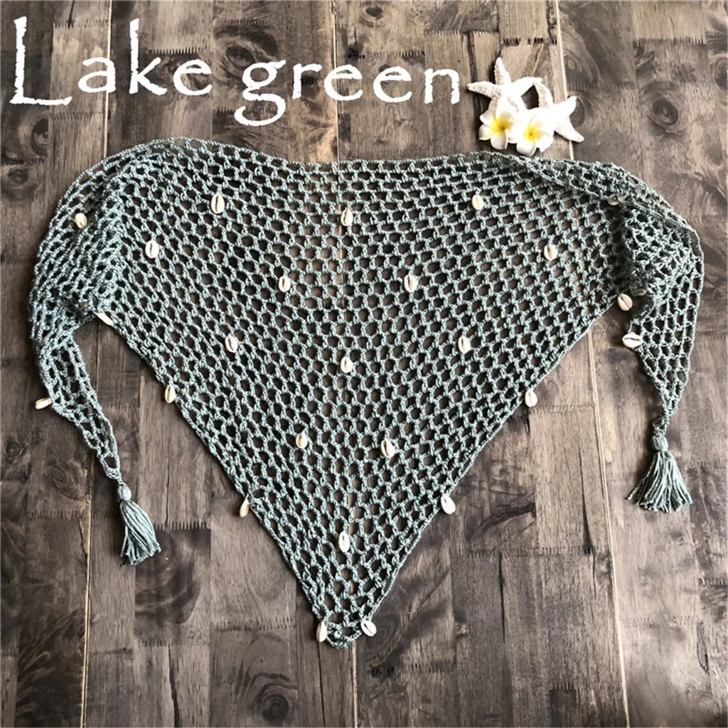 7 Colors Hollow Out Crochet Knitted Sarong Pareo Beach Cover Up Cover-ups Beach Dress Beach Wear Beachwear Female Women V7010