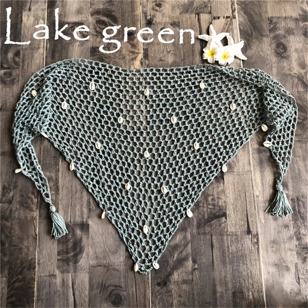 7 Colors Hollow Out Crochet Knitted Sarong Pareo Beach Cover Up Cover-ups Beach Dress Beach Wear Beachwear Female Women V7010