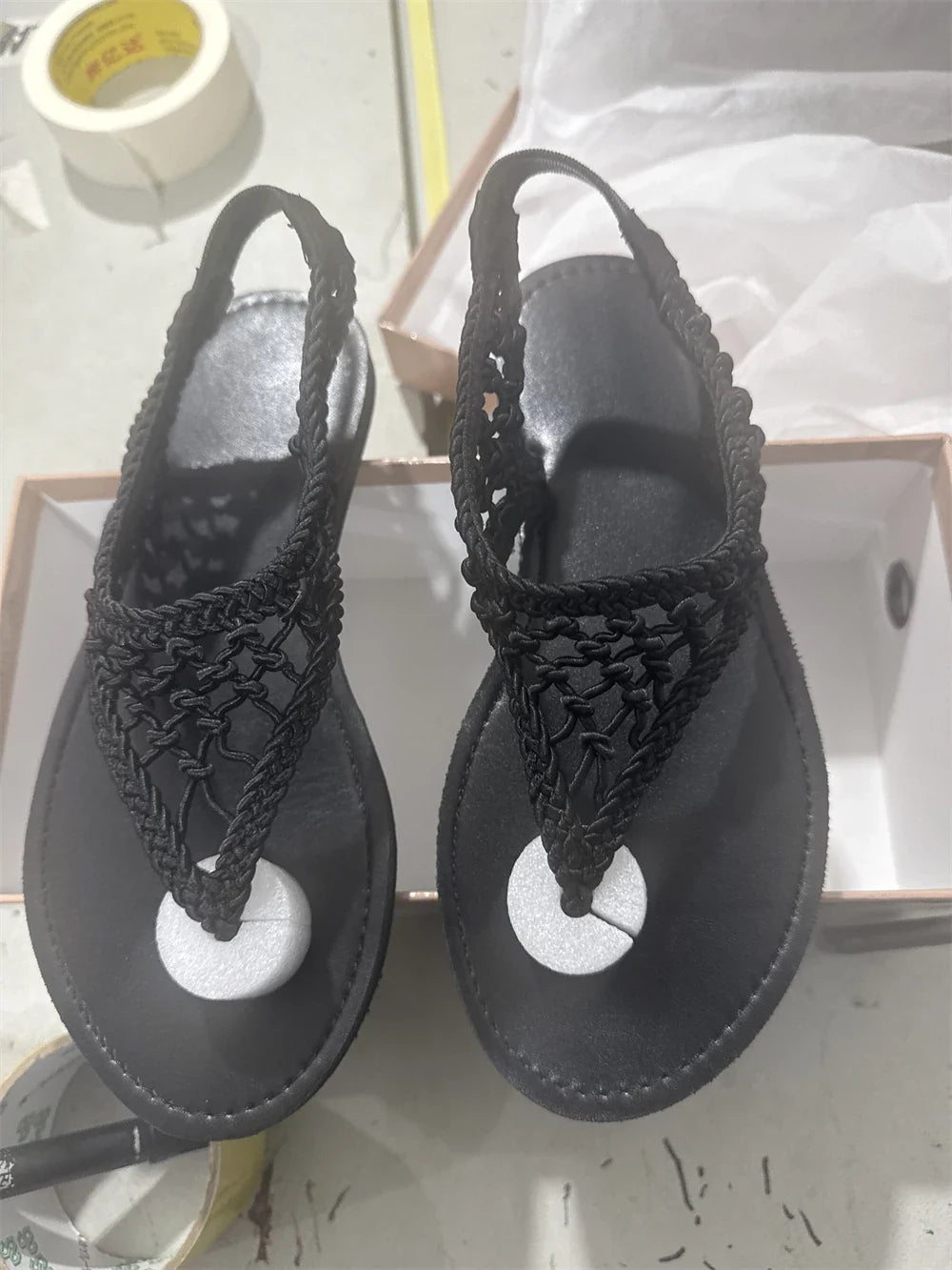 New Arrivals Black Roman Gladiator Flat Sandals for Women Shoes Leisure Summer Comfortable Beach Vacation Flip Flops