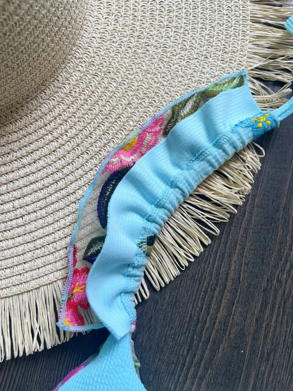 RUOTONSEPT 2024 New Sexy Handmade Embroidery Bikini Set Women's Swimsuit Triangle Swimwear Bathing Suit Brazilian Biquinis