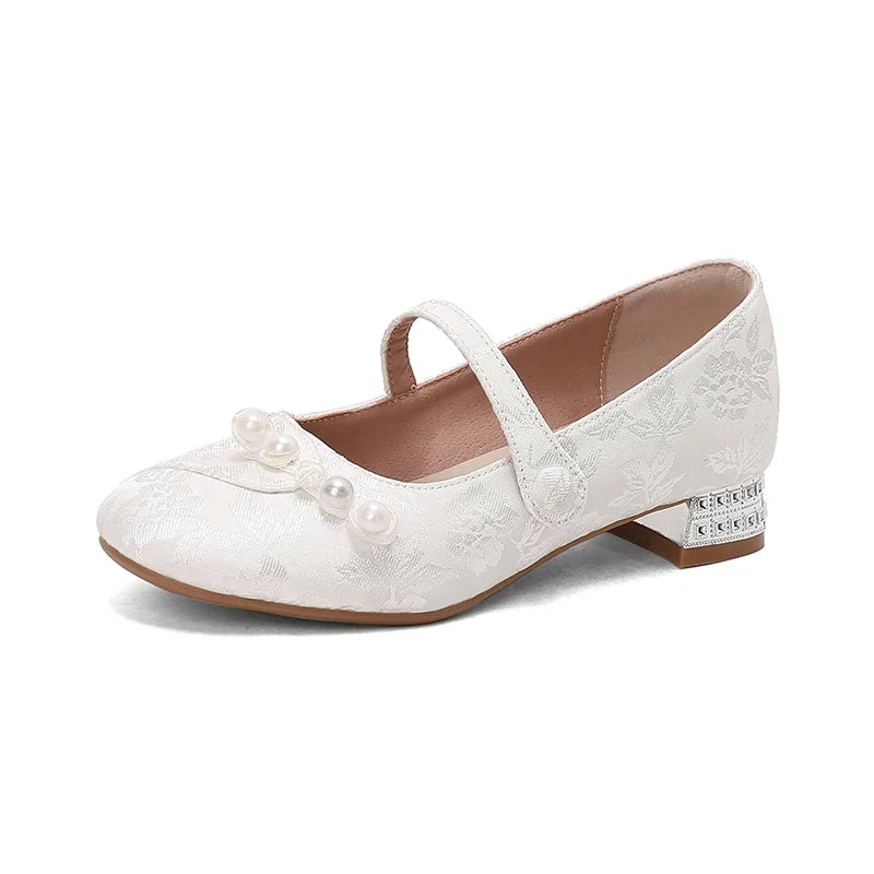 New Chinese Style Mary Jane Women's Shoes Hot Sale Of The Season Spring Summer Fairy Tale Cheongsam Shoes Beautiful Thick Heel