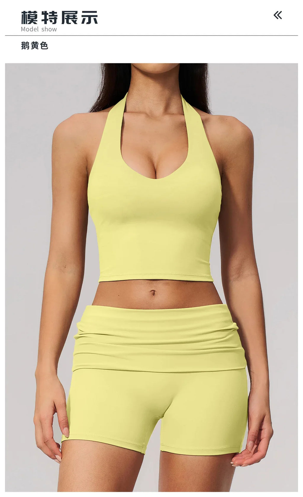 2PCS Yoga Set Women V-neck Cross Neck Shock-absorbing Sports Vest Workout Pleate Flip High Waist Shorts Gym Runing Fitness Suits