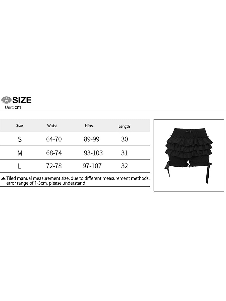 Women Ruffle Layered Bloomer Shorts Y2K Aesthetic Kawaii Gothic Short Pants Elastic Waist Summer Casual Shorts