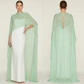 Women's Sheer Chiffon Cape Bat Sleeve Floor Length Shawl Elegant Cover Up Tops Party Evening Cape Blouse f