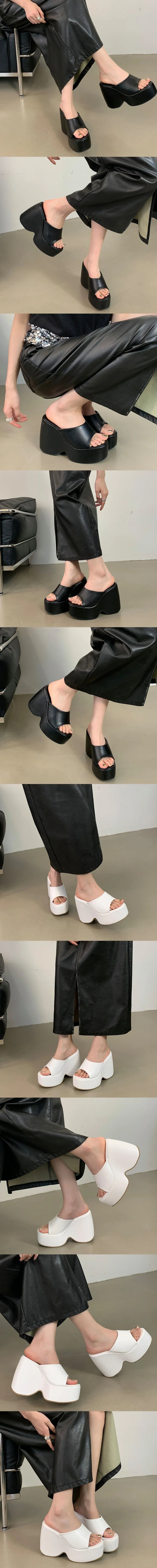 2025 Vintge Denim Blue Summer Chunky Platform Sandals Women Slides Chunky High Heels Wedges Shoes Mules Outdoor Slipper