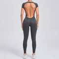 One-piece Yoga Padded Backless Suit Female Rompers Quick Dry Yoga Clothing Workout Bodysuits Scrunch Sports Jumpsuit Women