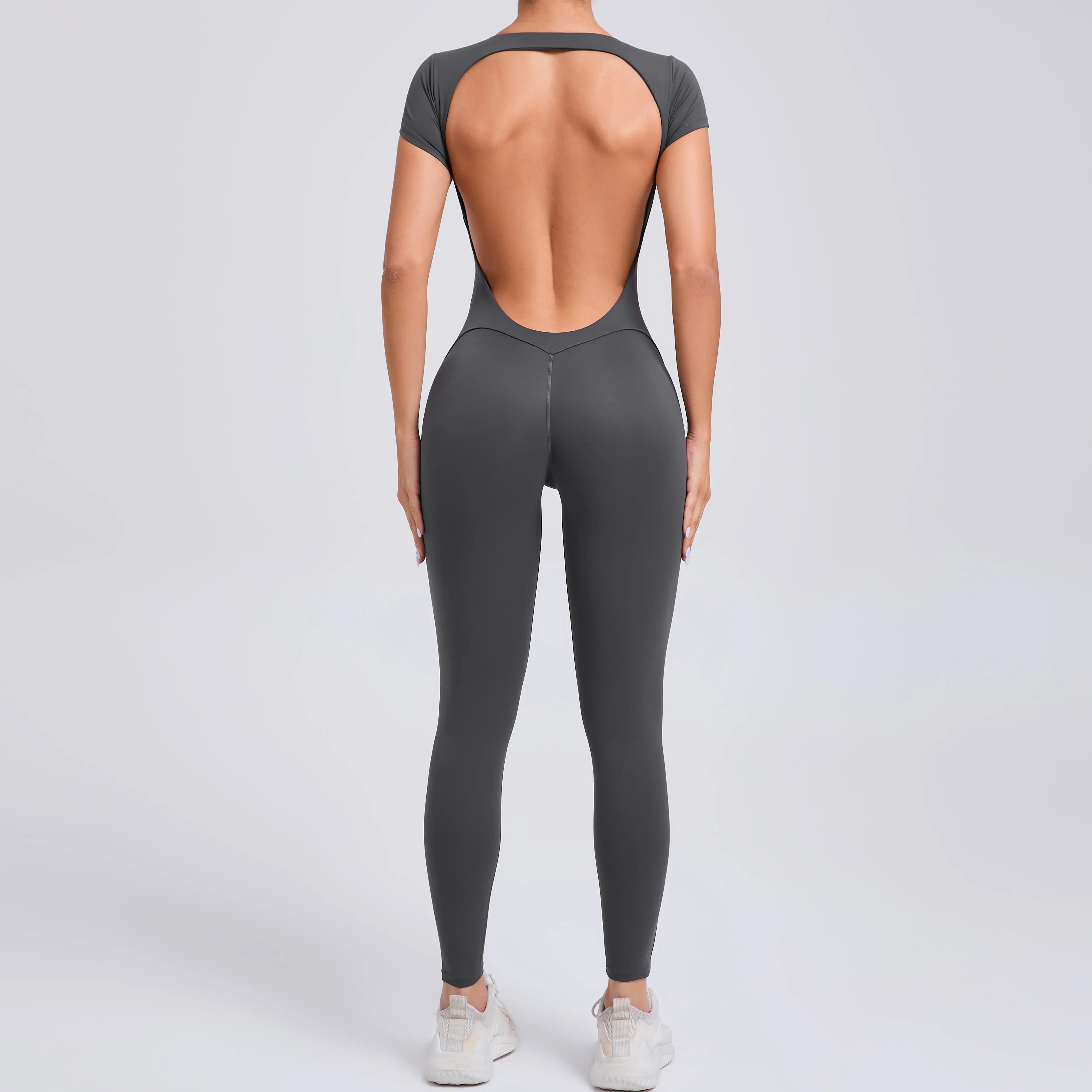One-piece Yoga Padded Backless Suit Female Rompers Quick Dry Yoga Clothing Workout Bodysuits Scrunch Sports Jumpsuit Women