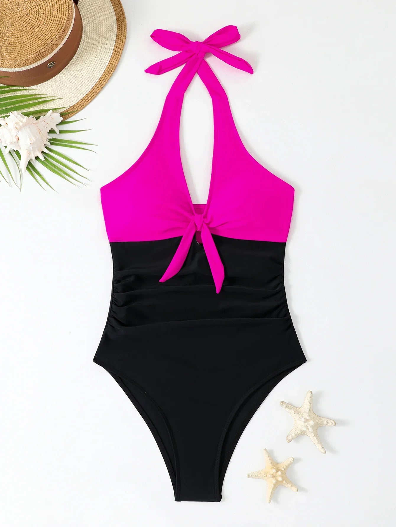 2026 Halter Swimsuit One Piece Slim Vintage Swimwear Women Sexy Bathers Bathing Swimming Swim Suit Female Beachwear XL