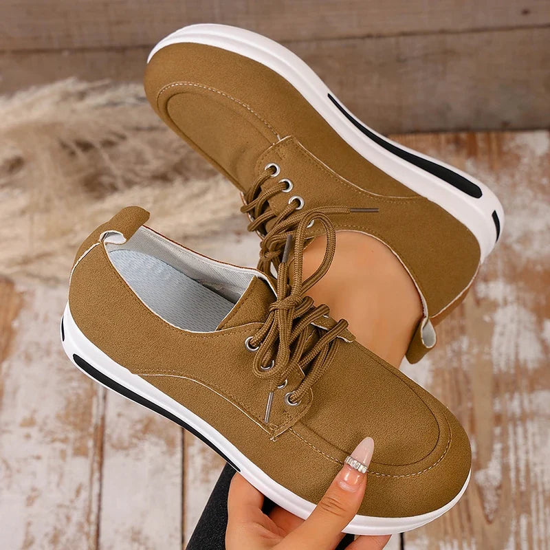 Comfortable Lace Up Platform Sneakers Women Lightweight Plus Size 43 Thick Sole Casual Shoes Woman 2025 Non Slip Sport Sneaker
