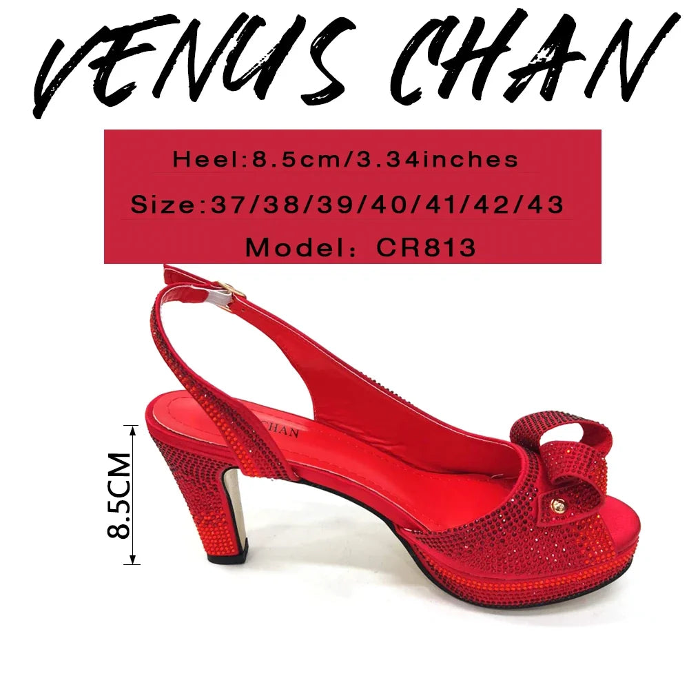 Doershow new fashion Italian Shoes And Bag Sets For Evening Party With Stones Italian Leather Handbags Match Bags! 1-6