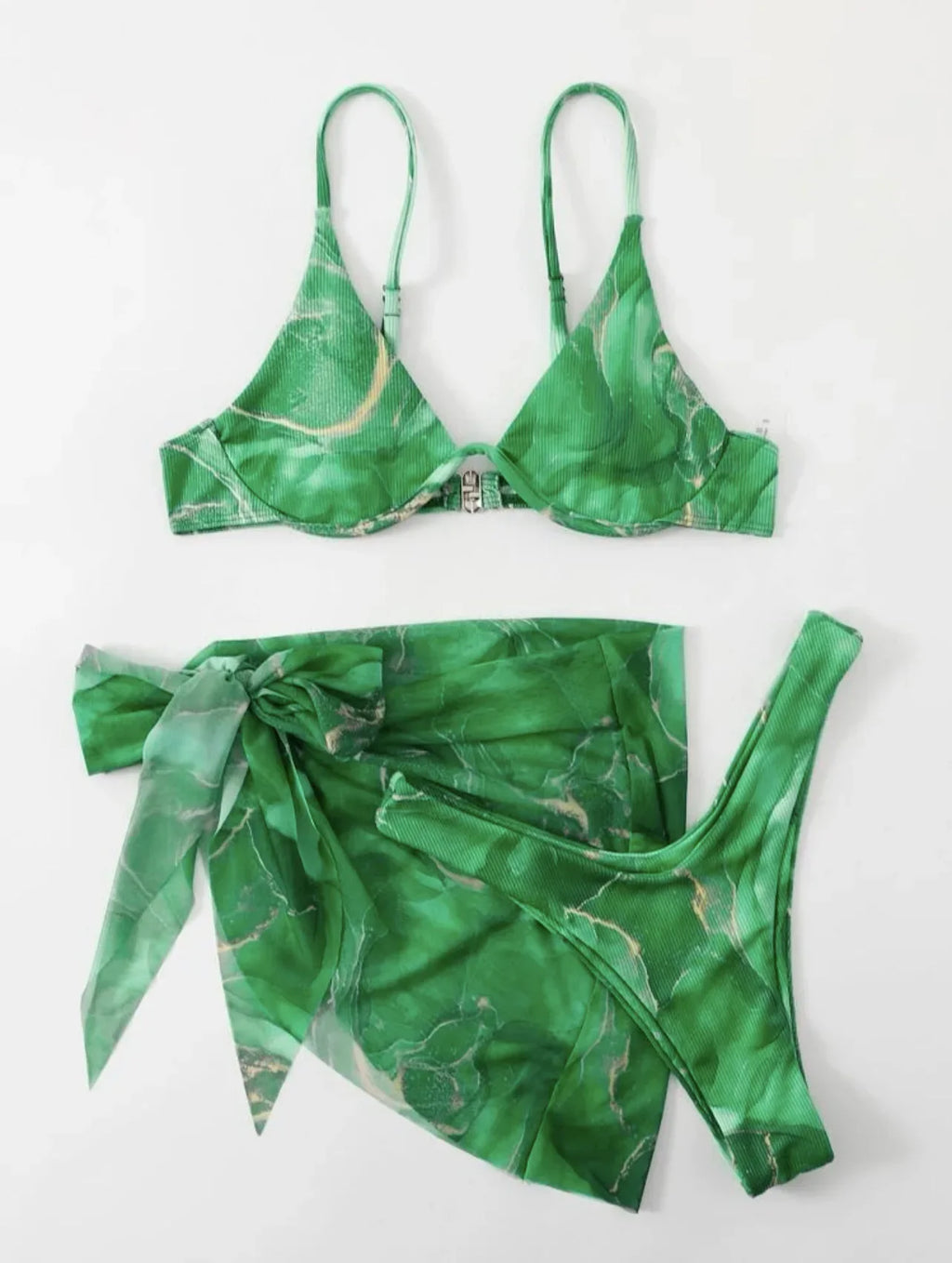 2026 Push Up 3 Pieces Bikini & Beach Slirt Swimsuit Women Strappy Swimwear Female Bathers Bathing Swimming Swim Suit Beachwear