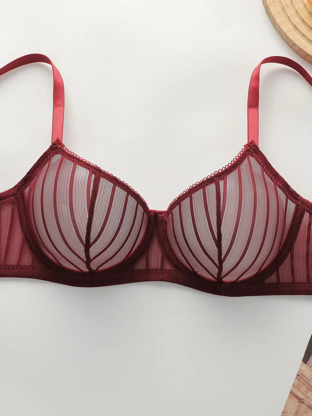 Women's Sexy Embroidered Lace Underwear With Steel Rims Push Up Breathable And Comfortable Close Fitting Underwear Set YS2864