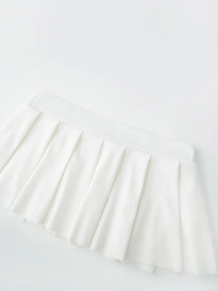 Women Frill Short Skirts Solid Color Low Waist Pleated Skirt Summer Sexy Hot Skirt Streetwear