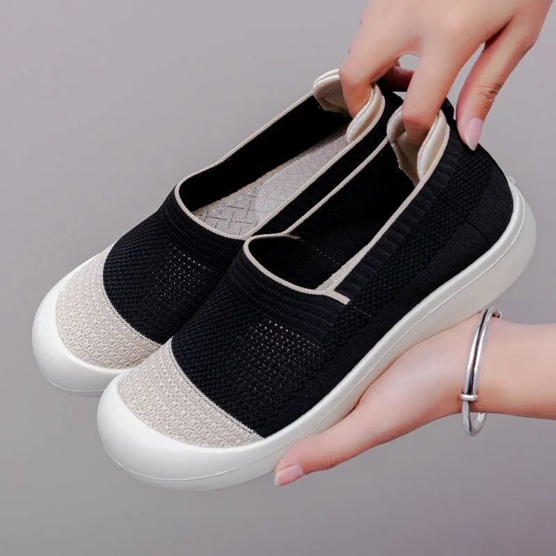 Women's shoes Women's Retro Dual-tone Slip-on Shoes Breathable Soft Sole for Comfort Summer Fashion Footwear Versatile Colorways