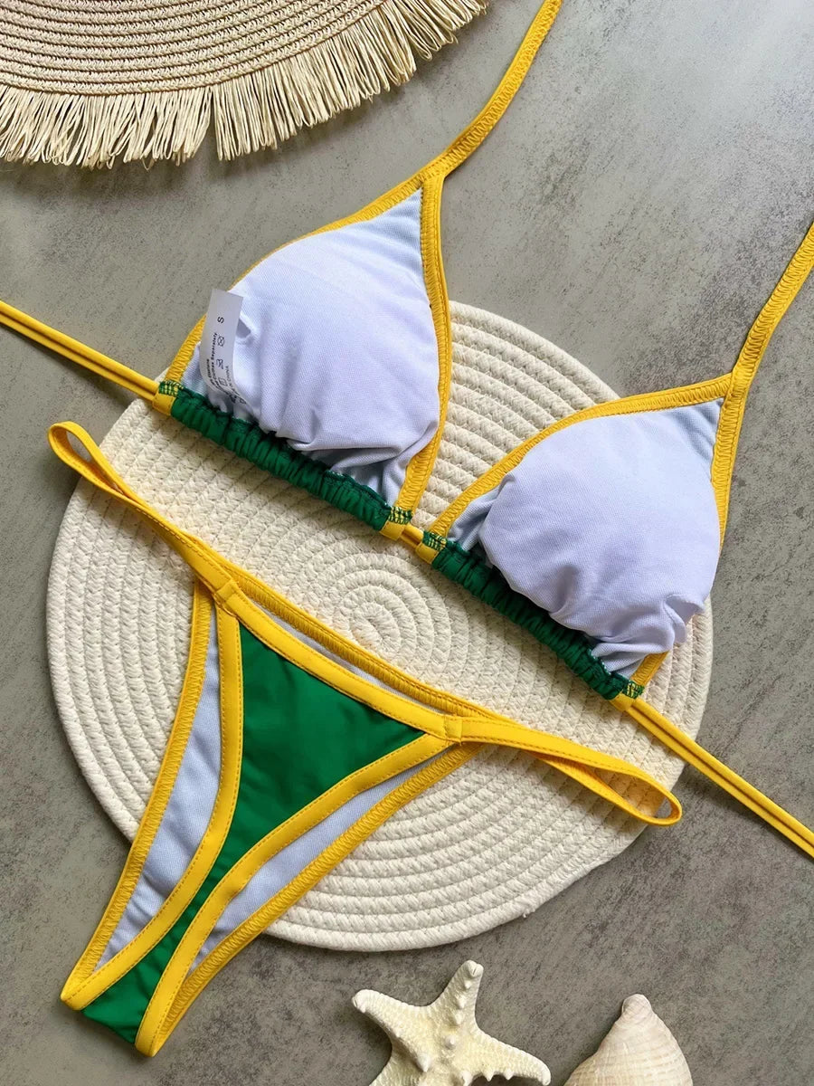 Extreme Mini Micro Brazilian Bikini Women Swimwear Female Swimsuit Two-pieces Bikini Set Thong Halter Bathing Suit Swim Lady