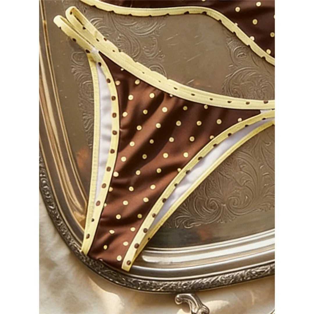 XS - L 2026 Plaid Printed Bikini Female Swimsuit Women Swimwear Polka Dot Bather Bathing Suit Swim Two-pieces Bikini set K8039