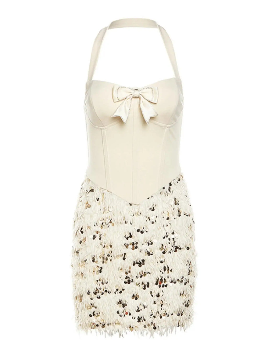 SUMMER NEW WOMEN'S SEQUIN DRESS, ELEGANT SEXY HALTER DESIGN HOT GIRL OUTFIT, ESSENTIAL SHORT DRESS FOR PARTY AND GATHERING