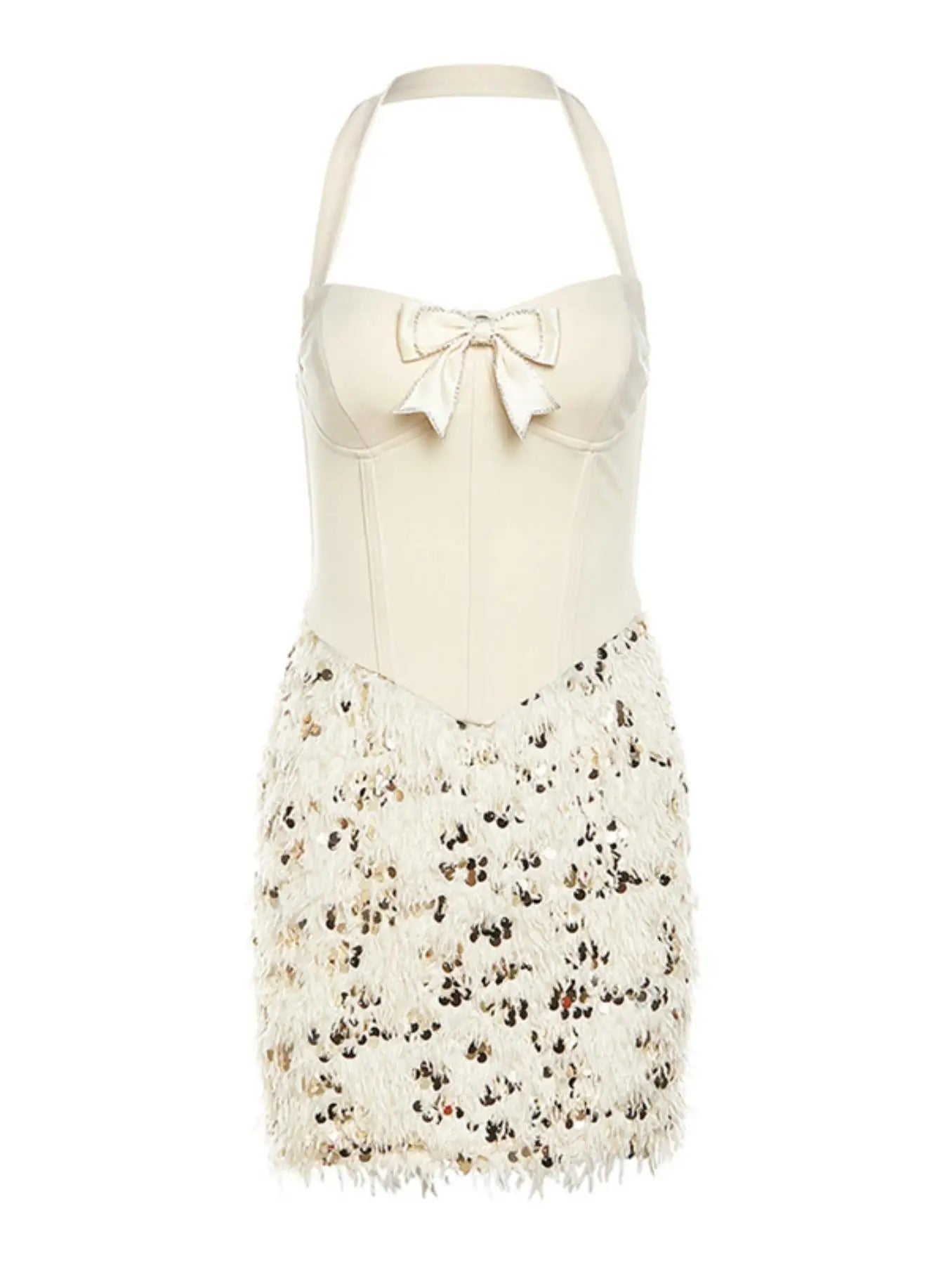 SUMMER NEW WOMEN'S SEQUIN DRESS, ELEGANT SEXY HALTER DESIGN HOT GIRL OUTFIT, ESSENTIAL SHORT DRESS FOR PARTY AND GATHERING