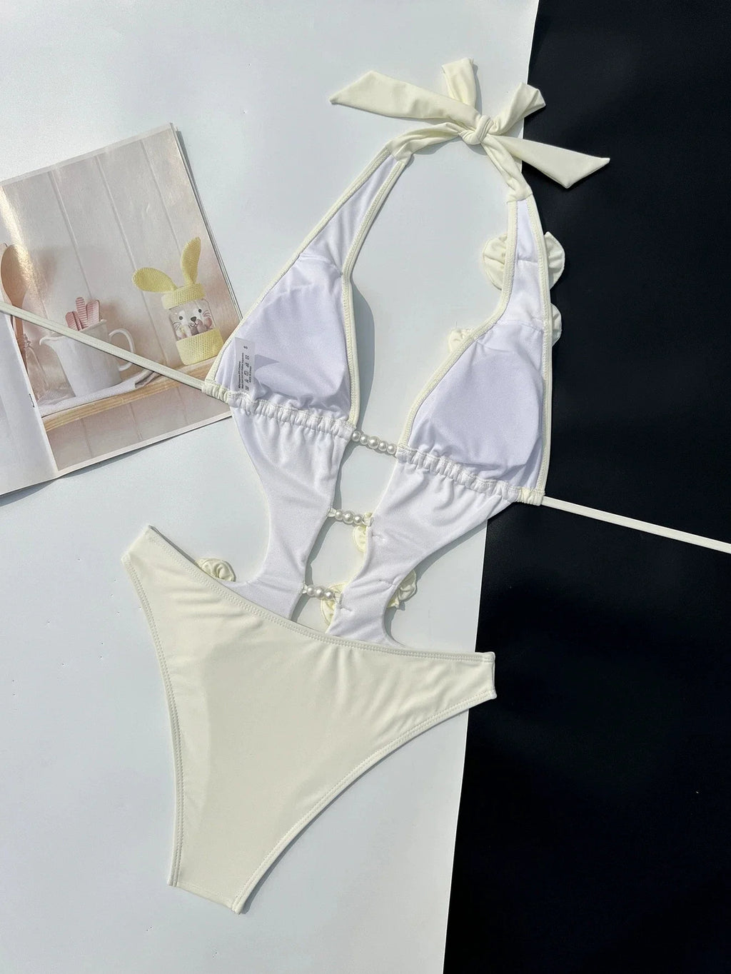 DEKA 2025 New 3D Flowers One Piece Swimsuit Women Solid Sexy Hollow Out Swimwear Tropical Summer Beachwear Bathing Suit Bodysuit