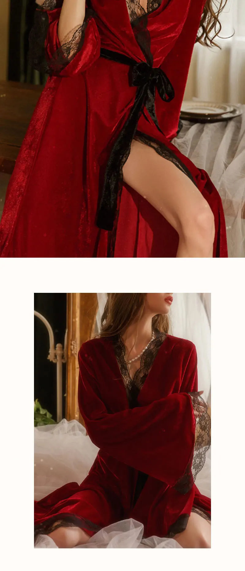 Ultra Long Morning Dress Gown Autumn Winter Velour Sleepwear Women Warm Bathrobe Kimono Sexy Lace Trim Nightgown Bride Homewear