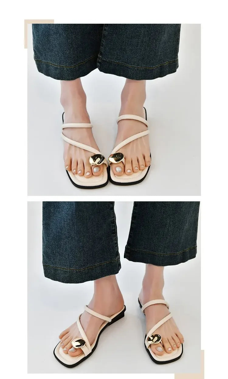 Beach Flip Flop Clip Toe Women Flats Slippers Shoes Outdoor Casual Ladies Low Heel Slides