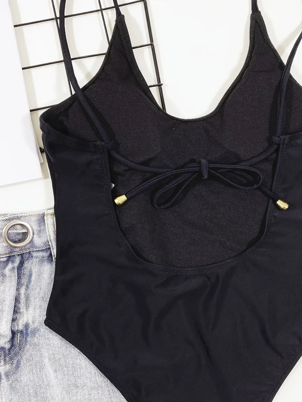 2026 Sexy Black One Piece Swimsuit Swimwear Women Solid One-piece Bathing Suit Beachwear Costumi Da Bagno Donna Banadores Mujer