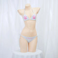 Japanese Kawaii Cat Paw Micro Bikini Set for Girl Women Bathing Suit Bandage Backless Mini Swimsuit Underwear Lingerie