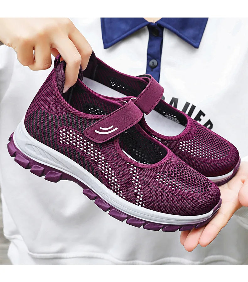 Women Shoes Breathable Vulcanized Shoes Purple Women Sneakers Fashion Breathable Mesh Casual Walking  Women Work